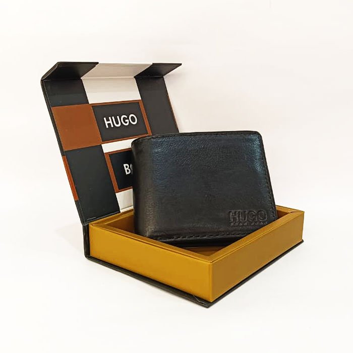 Hugo Premium Leather Men Wallet with Gift Box