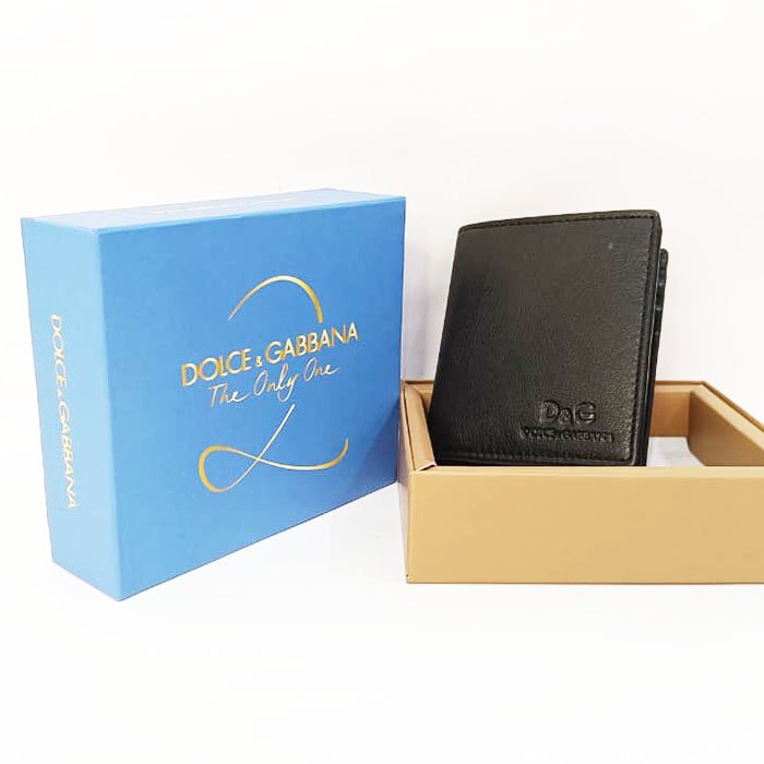 Dolce & Gabbana Men Black Leather Wallet with Gift Box
