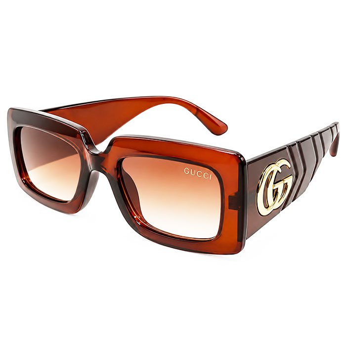 Gucci Brown Oversized Square Frame Gradient Sunglasses