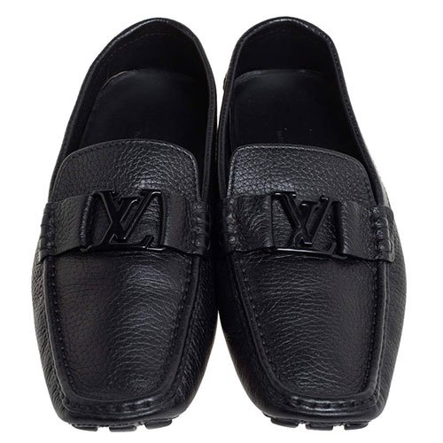 Louis Vuitton Black Leather Monte Carlo Slip On Loafer
